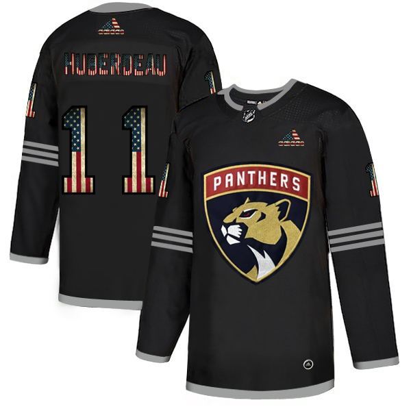 Florida Panthers 11 Jonathan Huberdeau Adidas Men Black USA Flag Limited NHL Jersey